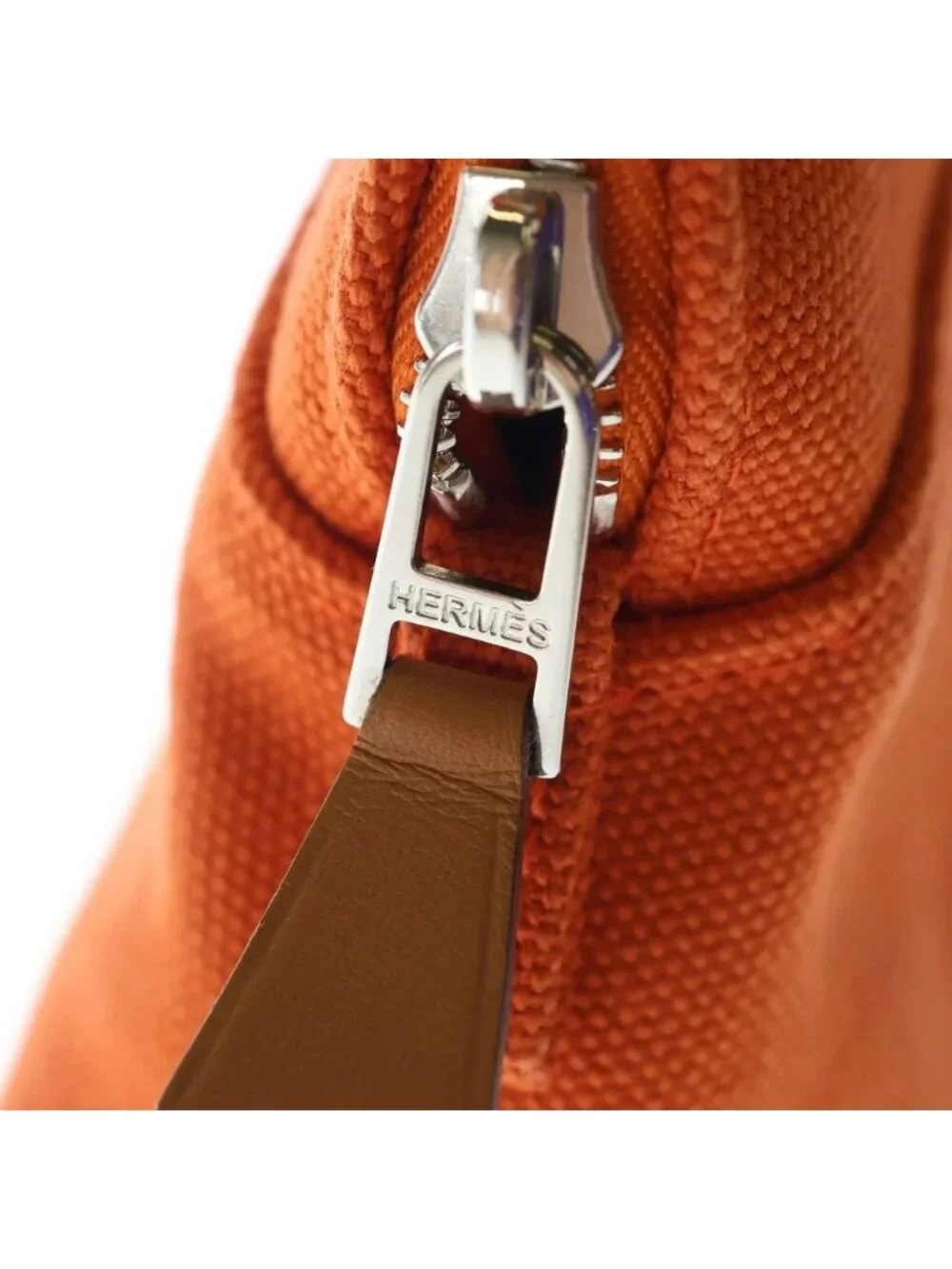 Hermes Bolide Canvas Pouch Mini Orange